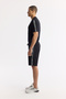 Men's Black Elastic Waist Lace-Up Bi-Stretch Interlock Knitted Regular Fit Shorts A51Y3628 - 2