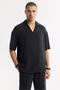 Men's Black Polo Collar Soft Touch Short Sleeve Comfort Fit Shirt A51Y2140 - 6