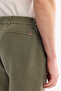 Men's Khaki Elastic Waist 100% Linen Relaxed Fit Shorts B003732 - 6