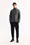 Men's Anthracite Goose down Water Repellent Windproof Fabric D Mock Neck Inflatable Comfort Fit Coat B006015 - 7