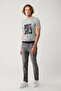 Men's Gray Antique Washed Flexible Jean Trousers B 003508
