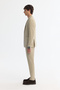Men's Beige Mono Collar Bi-Stretch Blazer Comfort Slim Fit Jacket A42Y4011 - 3