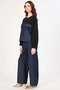 Cep detaylı denim geçişli bluz - 2