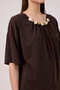 Boncuk detaylı tencel örme bluz - 2