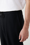 Men's Black Elastic Waist Lace-Up Bi-Stretch Regular Fit Sweatpants A41Y3441 - 6