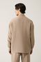 Men's Beige Soft Touch Bottomed Britli Collar Soft Touch Oversize Fit Shirt A41Y2168 - 5