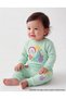 Baby Girl Seasonal 2-Piece Set with Rabbit, Flower and Rainbow Patterns, Long Sleeve Cotton Comfortable Daily Set - 3