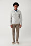 Men's Gray Classic Collar Garment Dyed Pocket Comfort Fit Denim Jacket A41Y6020 - 5