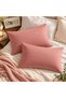 Dusty Rose Cotton Fabric Cover Pillowcase (2 Pcs) 50 X 70 cm - 4