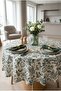 Stain-Resistant Tablecloth, Digital Printing Special Design Green Floral Non-Guipure Tablecloth - 5