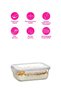 Fresco Glass Storage Container Single Medium Size 800 ml Rectangular White Lockable Lid - 2
