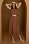 Muslin 2-Piece Set with Elastic Waist and Tasseled Skirt