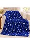 Blue Star Print Flannel Blanket Single 150x200cm Silky Soft 280 GSM Cozy Throw - 5