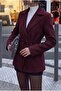 Burgundy Tie-Detail Relaxed Fit Cashmere Cardigan/Jacket - 2