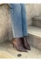 Brown Stretch (Seth) Pointed Toe 7 cm Thin Heeled Women's Boots - 2