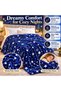 Blue Star Print Flannel Blanket Single 150x200cm Silky Soft 280 GSM Cozy Throw - 4