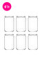 Coral Glass Jars, Set of 6, Medium Size 660 Ml, with Metal Lids (Food Storage/Pickle Jar)