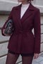 Burgundy Tie-Detail Relaxed Fit Cashmere Cardigan/Jacket