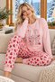 Salmon Love Patterned Luxury Thermal Women's Pajamas Set