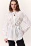 Gathered Detail Wide Shirt Ecru - 6
