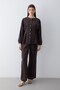 Women's Belted Button Detailed Blouse & High Waist Palazzo Trousers Set