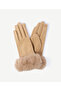 Fur Detailed Fabric Gloves