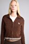 Regular Fit Polo Collar Hair Knit Zippered Cardigan H2148Ax26Au