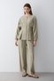Women's Belted Button Detailed Blouse & High Waist Palazzo Trousers Set