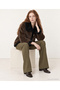 Regular Jacket with Collar and Long Sleeves in Faux Fur - 2