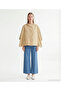 Wide Hooded Collar 3/4 Sleeve Raincoat