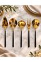 5 Piece Sauce Ladle Serving Set Black Gold - 3
