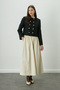 KATY GABARDINE PURPLE SKIRT VANILLA - 3