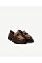 Houndstooth Patterned Leather Loafer - 2