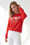 Women's Red Boat Neck New York Printed Flowy Blouse Blz-19003465 - 4