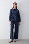 Women's Belted Button Detailed Blouse & High Waist Palazzo Trousers Set - 4