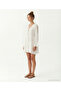 Loose Shawl Collar Long Sleeve Dress - 3