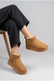 Women's Suede Thick Platform Sole Fur Lined Mini Ankle-Length Warm Winter Boots