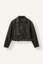 Washing Effect Asymmetrical Zippered Belted Oversize Faux Leather Jacket Coat H1606Ax26Au - 7