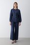 Women's Belted Button Detailed Blouse & High Waist Palazzo Trousers Set