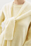 Square Neck Tie-Up Knitwear Scarf Yellow - 2