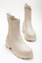 Luna Side Elastic Leather Boots Beige - 4