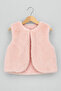Girl's Soft Textured Furry Plush Vest - 3
