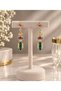 Colorful Quadrilateral Stone Dangle Earrings - 2