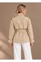 High Collar Belted Trench Coat - 2