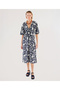 Short Sleeve Midi Dress with Tie Front Detail