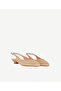 Leather Piping Straw Short Heeled Shoes - 3