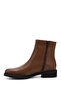 Women's Tan Floater Zippered Rubber Sole Genuine Leather Boots - 5