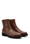 Women's Tan Floater Zippered Rubber Sole Genuine Leather Boots - 4