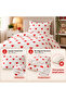 Hearted Single Duvet Cover Set in Ranforce Fabric| 160x220 - 3