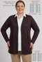 Women's Plus Size Stone Embellished Seasonal Mom Cardigan - 75 cm Wide Buttoned Double Pocket Classic Flowy Tok Fabric Short Cardigan